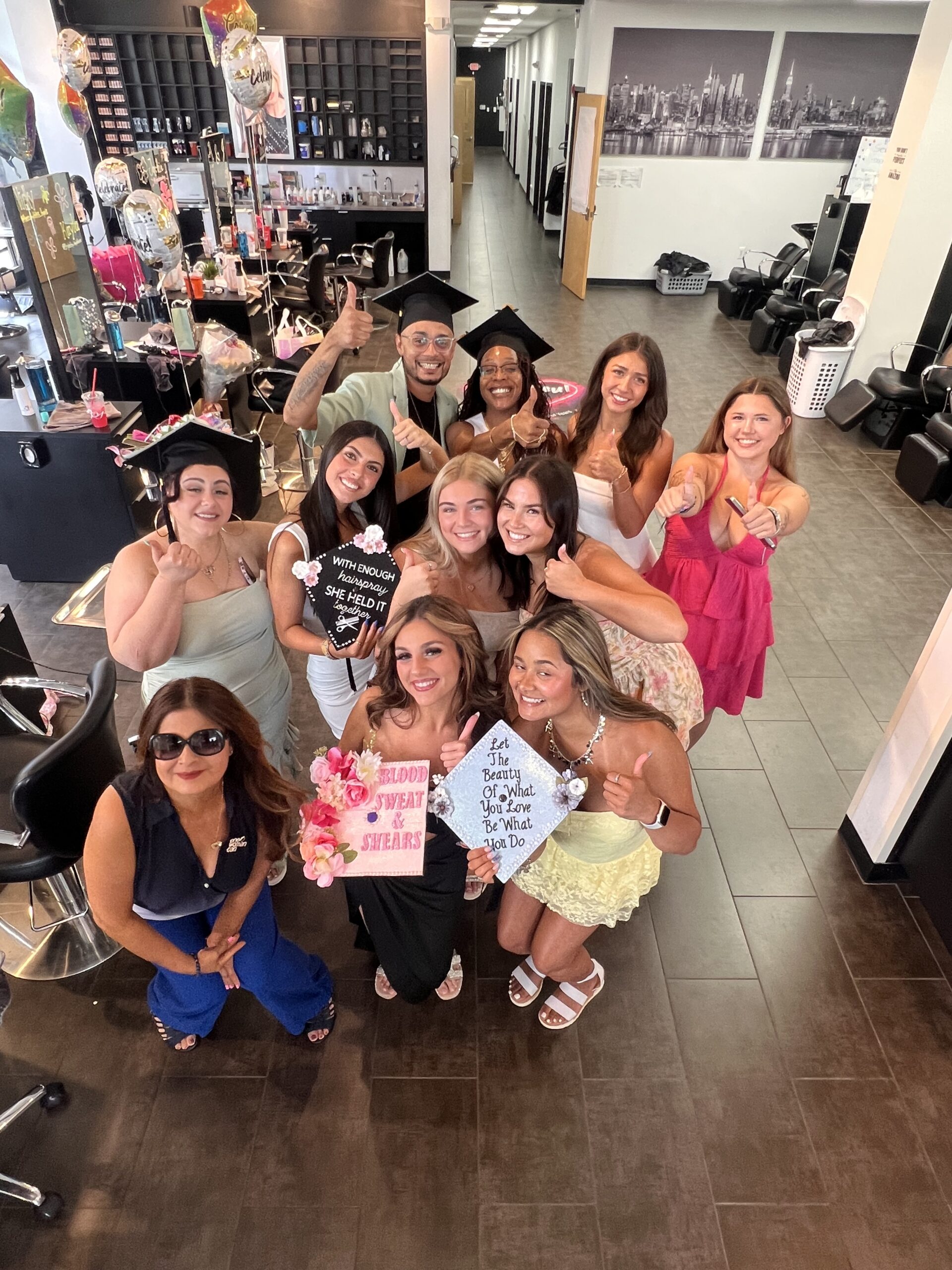 Julianna, Olivia, Jackie, Kayla, Vicky, Victoria, Sam, Rachael, Nikita and Chris sharing Graduation thoughts